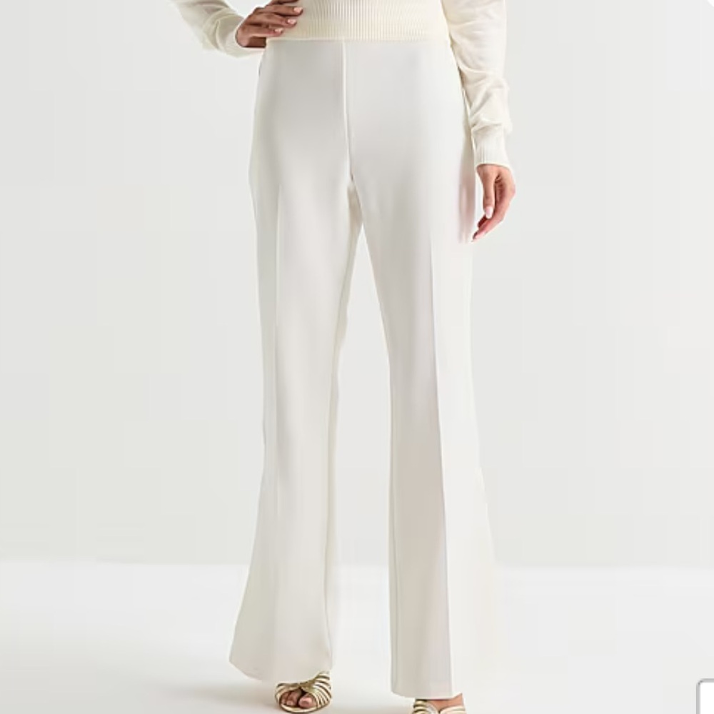 Stylish Bold Elements White Split-Hem Wide-Leg Pants Sz XS - Picture 3 of 11